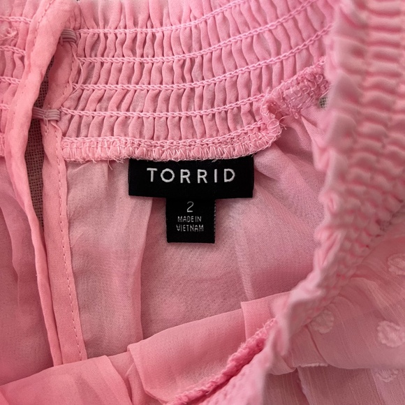 TORRID pink sleeveless light weight top blouse with dots women plus size 2 - Picture 5 of 6